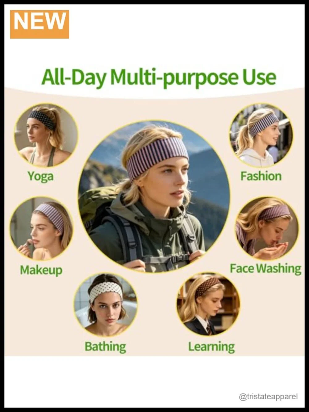 6-Pack Stretch Knit Headbands for Women Yoga Workout Hair Accessories